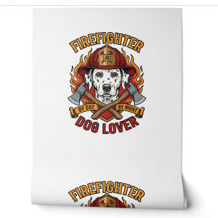 Papier Peint Amateur de chien pompier Dalmatien Casque de pompi
