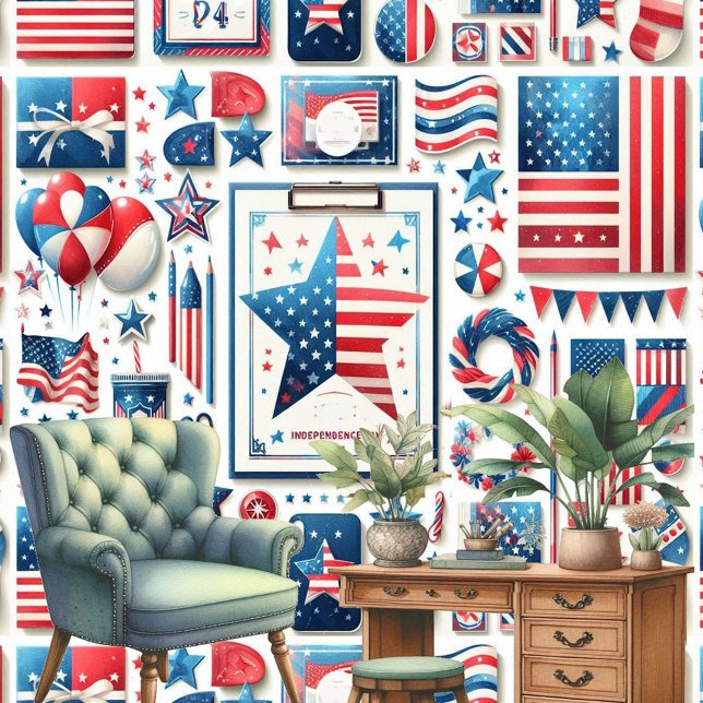 Papier Peint American Flag Star Stripes Rouge Blanc Bleu 4 juil (American Flag Star Stripes Red White Blue 4th July Wallpaper)