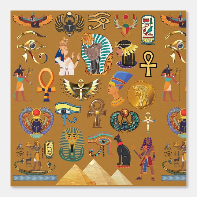Papier Peint Ancient Egyptian Hieroglyphic -Pattern Hieroglyphi (Recto)