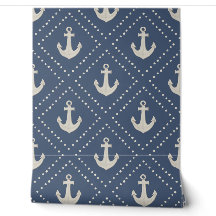 Ancre diamantée en aquarelle Navy Coastal