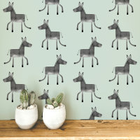 Âne amusant gris motif vert sauge