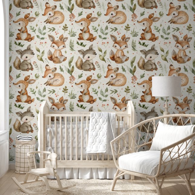 Papier Peint Animaux des bois Enfants (Enfants)