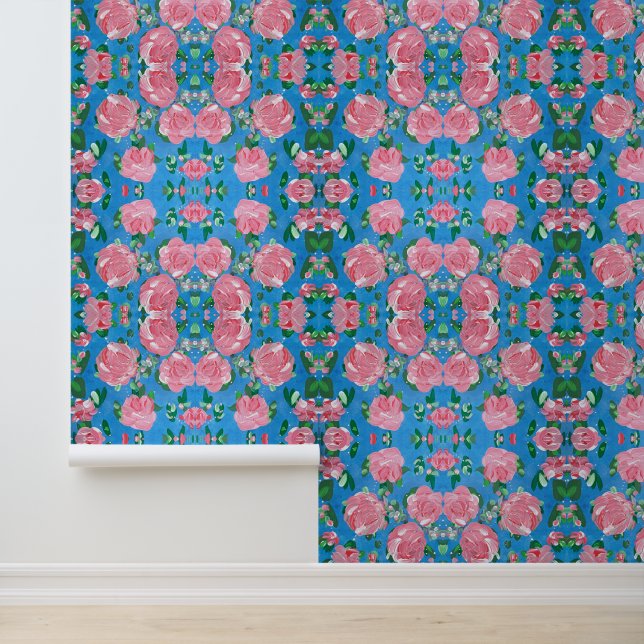 Papier Peint Anna Rose Floral Peel & Stick (Application)
