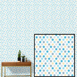 Papier Peint Aqua Blue Lemon Yellow Stars
