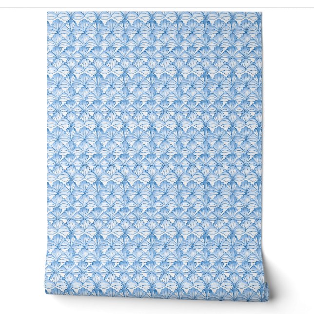 Papier Peint Aqua Fan Breeze Mini - Bleu, Blanc - Côté (Déroulement)