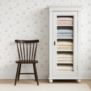 Papier Peint Aquarelle Bateaux à voile enfants   pépinière