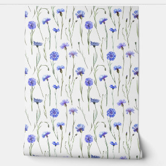 Papier Peint Aquarelle délicate Fleurs de Cornouailles