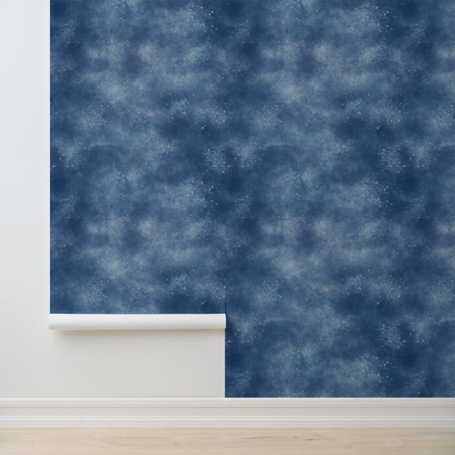 Papier Peint Aquarelle Denim Blue et Navy (Application)