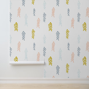 Papier Peint Aquarelle douce Chevron Motif
