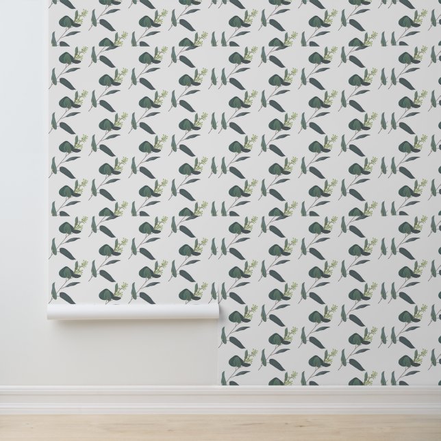 Papier Peint Aquarelle Eucalyptus Motif de verdure (Application)