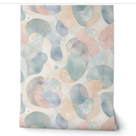 Papier Peint Aquarelle Formes Organiques Opale Pastel