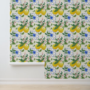 Papier Peint Aquarelle Italienne Carrelage Citron Motif