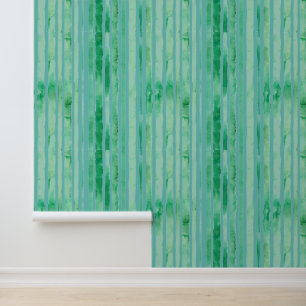 Papier Peint Aquarelle Mint Vert Turquoise Bleu Grandes Motifs