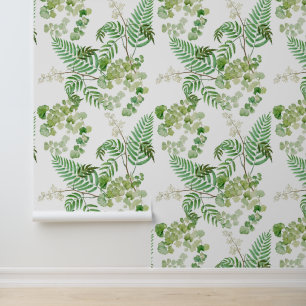 Papier Peint Aquarelle moderne chic Vert sans couture