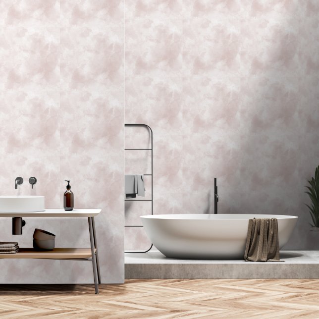Papier Peint Aquarelle rose (Salle de bain)