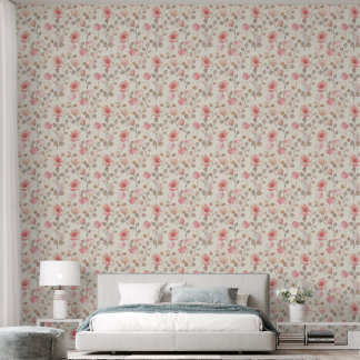 Papier Peint Aquarelle rose Et Beige Floral Motif sans Seamless