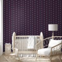 Aquarelle SHRIMP Motif Red Blue Nursery
