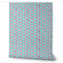 Aquarelle SHRIMP Motif Turquoise Pink Nursery