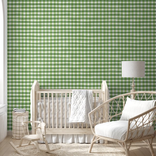 Papier Peint Aquarelle verte et blanche (Enfants)