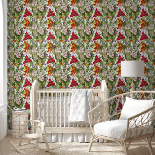 Papier Peint Aquarelle Vintage colorée Motif floral