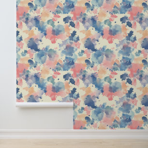 Papier Peint Aquarelles bleu rose