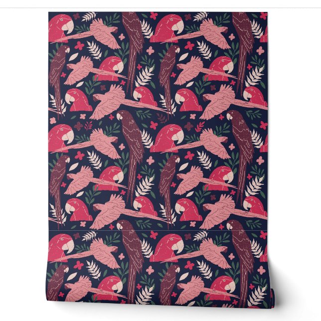 Papier Peint Ara Parrot Bird Motif tropical (Déroulement)