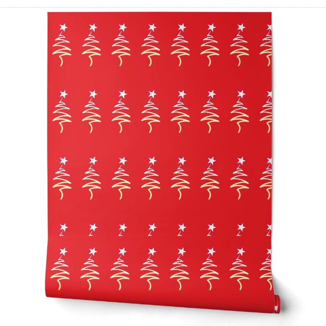 Papier Peint Arbre à griffes + Noël étoilé Rouge (Déroulement)