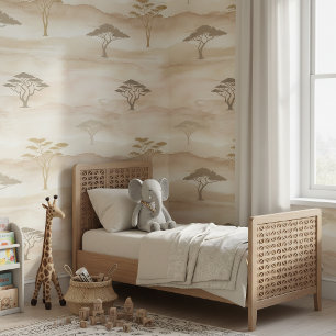Papier Peint Arbre acacia serein Motif aquarelle ID1272