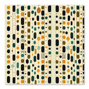 Papier Peint Arbres et cercles géométriques Abstraits Motif