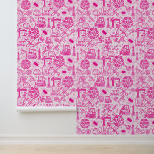 Papier Peint architecture moderne rose girly Plan directeur