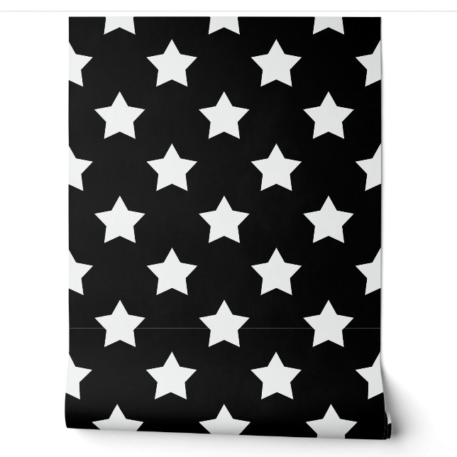 Papier Peint Arrière - plan Black White Stars (Déroulement)