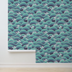 Papier Peint Arrière - plan décoratif de vague de mer