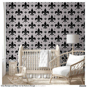 Papier Peint Arrière - plan gris Fleur-de-lis Motif Design