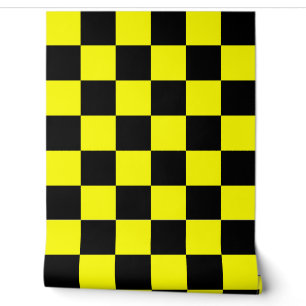 Papier Peint Arrière - plan Motif du vérificateur noir jaune