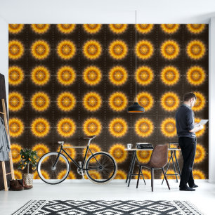 Papier Peint Art de mandala de tournesol géométrique