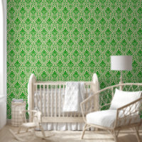 Art Déco Motif 01 - Vert forêt sur blanc cassé