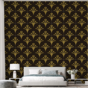 Papier Peint Art Déco Motif 02 - Déco Gold sur Deco Black