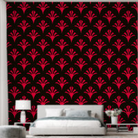 Art Déco Motif 2002 - Rouge carmin sur noir