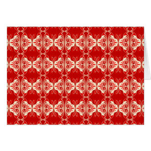 Papier peint Art Déco motif - rouge et blanc
