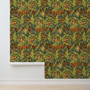 Papier Peint Art Nouveau Rétro Bois Notes par Walter Crane