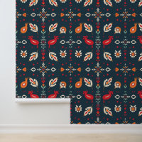 Art populaire indien Floral et Motif d'oiseaux