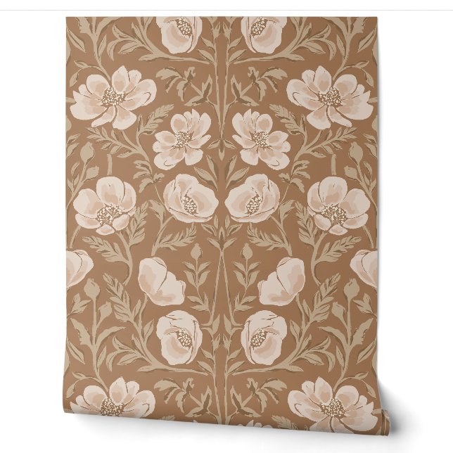 Papier Peint Artisanat Et Artisanat Peintre - Brown Rose Dusty (Déroulement)