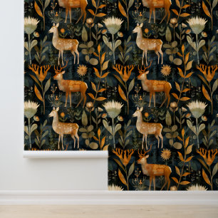 Papier Peint Arts et artisanat écossais chardons et cerfs