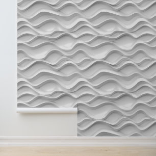 Papier Peint Aspect 3D White Waves