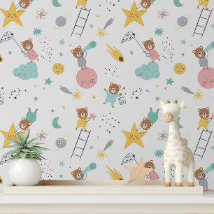 Papier Peint Atteindre Pour Les Étoiles Petit Ours Motif Enfant