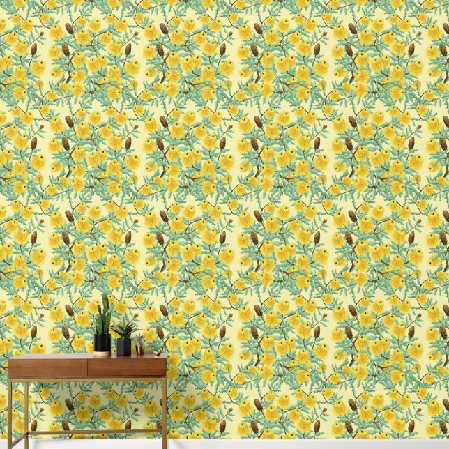 Papier Peint Australie Banksia fleurs jaune Fond d'écran (Couloir)