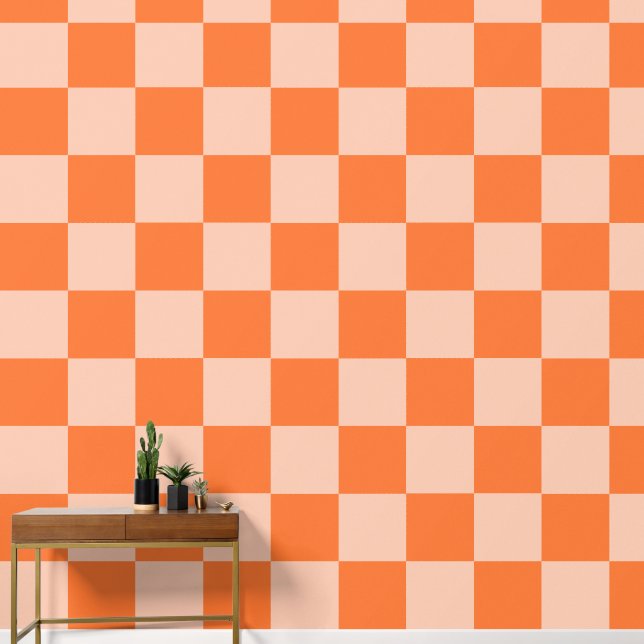 Papier Peint Automne Rétro Automne Orange Tartan Plaid (Couloir)