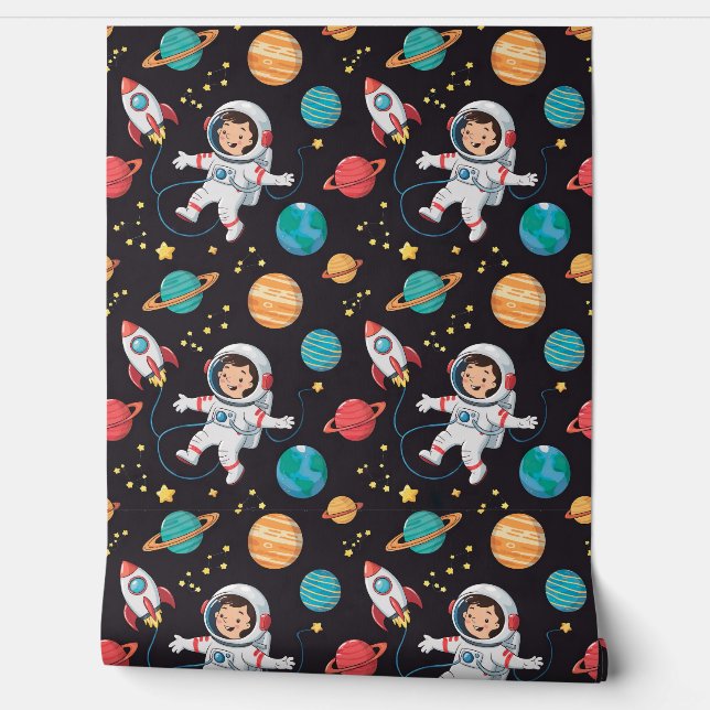 Papier Peint Aventurier Explorateur d'espace Enfants (Déroulement)