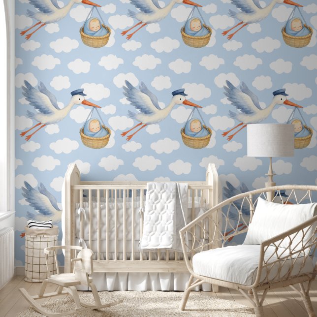 Papier Peint Baby Boy Arrival Nursery Decor (Enfants)