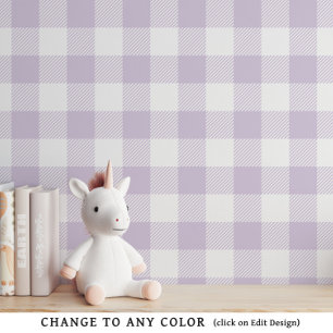 Papier Peint Baby Girl Purple Gingham Pattern Nursery Fond d'éc